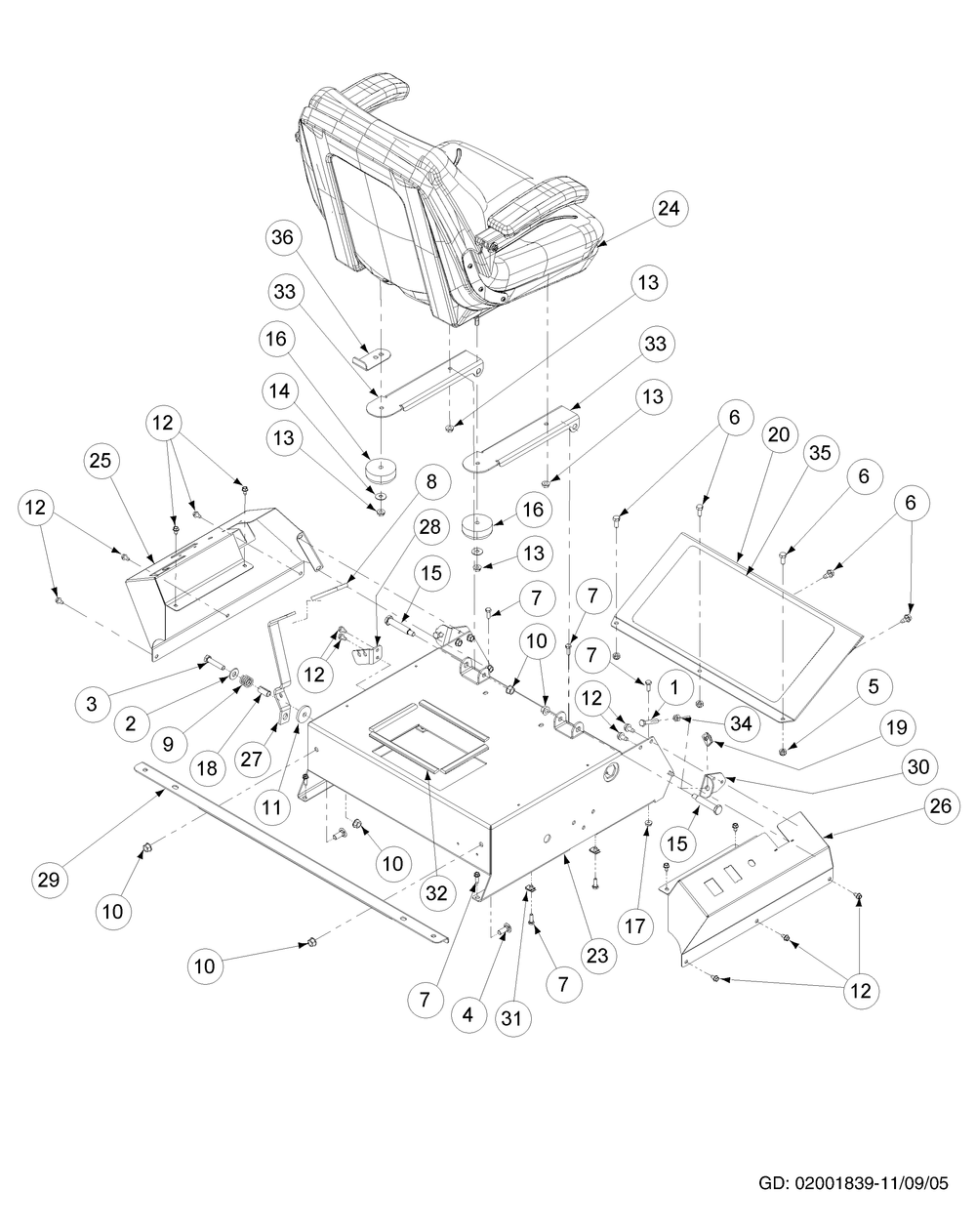Control Assembly (2006) Diagram and Parts List for Z-FORCE44 53AA5B6L-53AA5B6L709-53AA5B6L710-53AA5B6L712 Cub Cadet Lawn Tractor